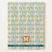 パーソナライズされたフローラモノグラムと名前 プランナー手帳 (裏面)