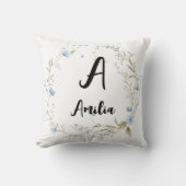 パーソナライズされたフローラモノグラムの装飾用クッション クッション (正面)