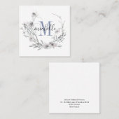 パーソナライズされたフローラモノグラム スクエア名刺 (正面/裏面)