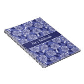 パーソナライズされたフローララインアート名 ノートブック (右側)