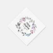 パーソナライズされたフローラリース スタンダードカクテルナプキン (角)