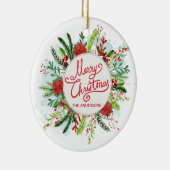 パーソナライズされたフローラリース セラミックオーナメント (右)