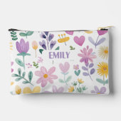 パーソナライズされたフローラ名鉛筆ケース アクセサリーポーチ (裏面)