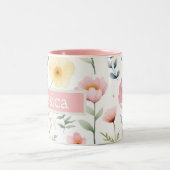 パーソナライズされたフローラ名 ツートーンマグカップ (中央)