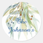 パーソナライズされたフローラ封筒用シール ラウンドシール (正面)