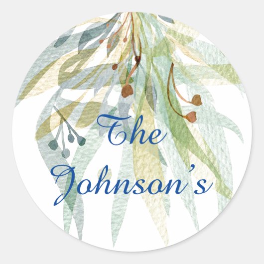 パーソナライズされたフローラ封筒用シール ラウンドシール (正面)