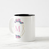 パーソナライズされたフローラ枠 ツートーンマグカップ (正面左)