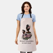 パーソナライズされたフローラ母とベビー(2) エプロン (着用した状態)