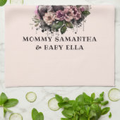 パーソナライズされたフローラ母とベビー(2) キッチンタオル (折り畳み)