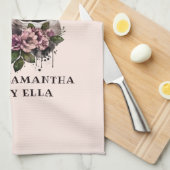 パーソナライズされたフローラ母とベビー(2) キッチンタオル (四つ折り)