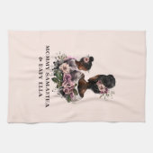 パーソナライズされたフローラ母とベビー(2) キッチンタオル (横)