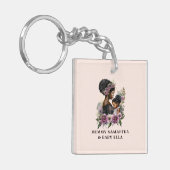 パーソナライズされたフローラ母とベビー(3) キーホルダー (正面左)