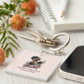 パーソナライズされたフローラ母とベビー(3) キーホルダー (正面右)