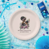 パーソナライズされたフローラ母とベビー(3) ペーパープレート (パーティー)