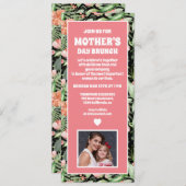 パーソナライズされたフローラ母の日ブランチ写真 招待状 (正面/裏面)