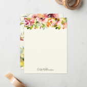 パーソナライズされたフローラ水の色素朴国 ノートカード (正面/裏面インサイチュ)