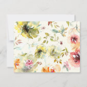 パーソナライズされたフローラ水の色素朴国 ノートカード (裏面)