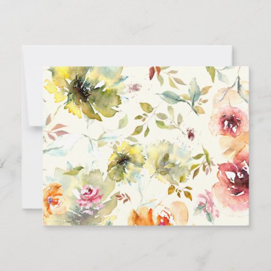 パーソナライズされたフローラ水の色素朴国 ノートカード (裏面)