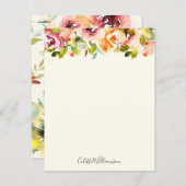 パーソナライズされたフローラ水の色素朴国 ノートカード (正面/裏面)