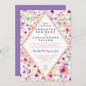 パーソナライズされたフローラ水彩結婚式招待状 招待状 (正面/裏面)