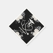 パーソナライズされたフローラ看護学校卒業 スタンダードカクテルナプキン (角)