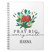 パーソナライズされたフローラ祈りの言葉やる気を起こさせるノート ノートブック (正面)