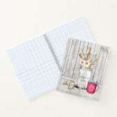 パーソナライズされたフローラ素朴メイスンジャールウッドレシピ ノートブック (内部)