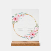 パーソナライズされたフローラ結婚アクリル標識 アクリルサイン (正面)