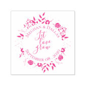 パーソナライズされたフローラ結婚リース セルフインキングスタンプ (デザイン)