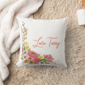 パーソナライズされたフローラ角枕 クッション (ブランケット)