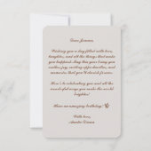 パーソナライズされたフローラ誕生日カード サンキューカード (裏面)