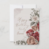 パーソナライズされたフローラ誕生日カード サンキューカード (正面)
