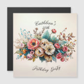 パーソナライズされたフローラ誕生日磁気カード (正面/裏面)