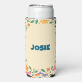 パーソナライズされたフローラ開花デザイン冷却器 スリム缶クーラー (Seltzer裏面)