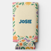 パーソナライズされたフローラ開花デザイン冷却器 スリム缶クーラー (裏面)