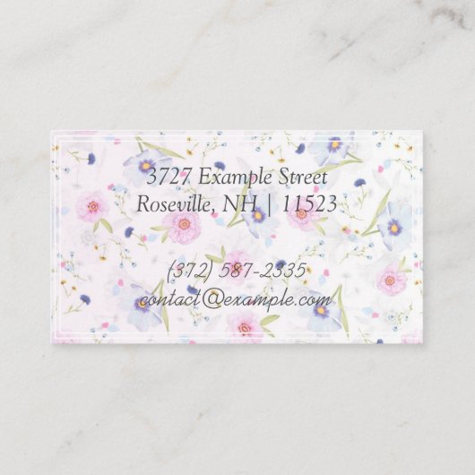 「パーソナライズされたフローラ開花」（アメリカ） 名刺 (裏面)