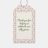 パーソナライズされたフローラ間抜けグースメッセージカード ギフトタグ (裏面)