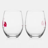 パーソナライズされたフローラ60周年記念結婚贈物 ステムなしワイングラス (左)