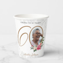 パーソナライズされたフローラ60誕生日白金ゴールド写真