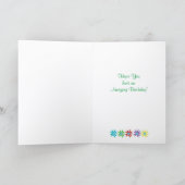 パーソナライズされたフローラ80番目の誕生日カード カード (内部)