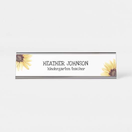 パーソナライズされたフローラ デスクネームプレート (正面)