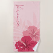 パーソナライズされたフローラ ビーチタオル (正面)