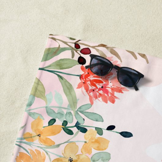 パーソナライズされたフローラ ビーチタオル (インサイチュ)