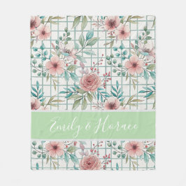 パーソナライズされたフローラ フリースブランケット