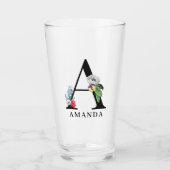 パーソナライズされたフローラAモノグラム  タンブラーグラス (正面)