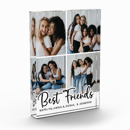 パーソナライズされたフ最高のァンド4写真友情 フォトブロック (左)