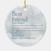 パーソナライズされたフ最高のレンド定義クリスマス セラミックオーナメント (裏面)