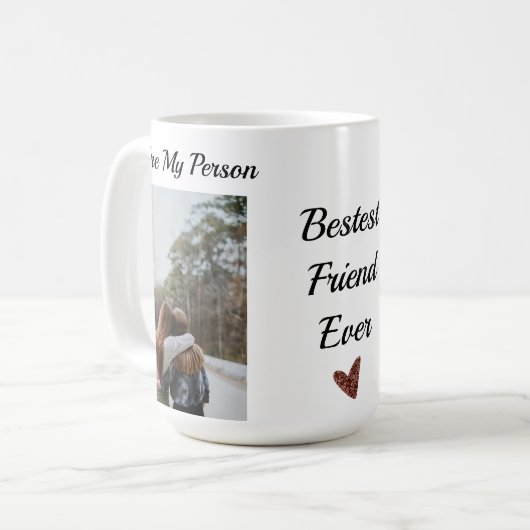 パーソナライズされたフ最高のレンド・ベスティー コーヒーマグカップ (正面左)