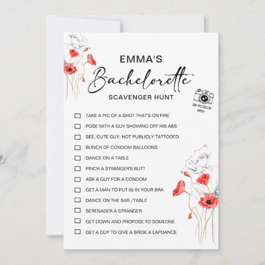 パーソナライズされたブライズメイドのための宝探しゲーム 招待状 (正面)