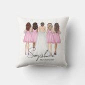 パーソナライズされたブライズメイド カスタムネーム ギフト クッション (裏面)